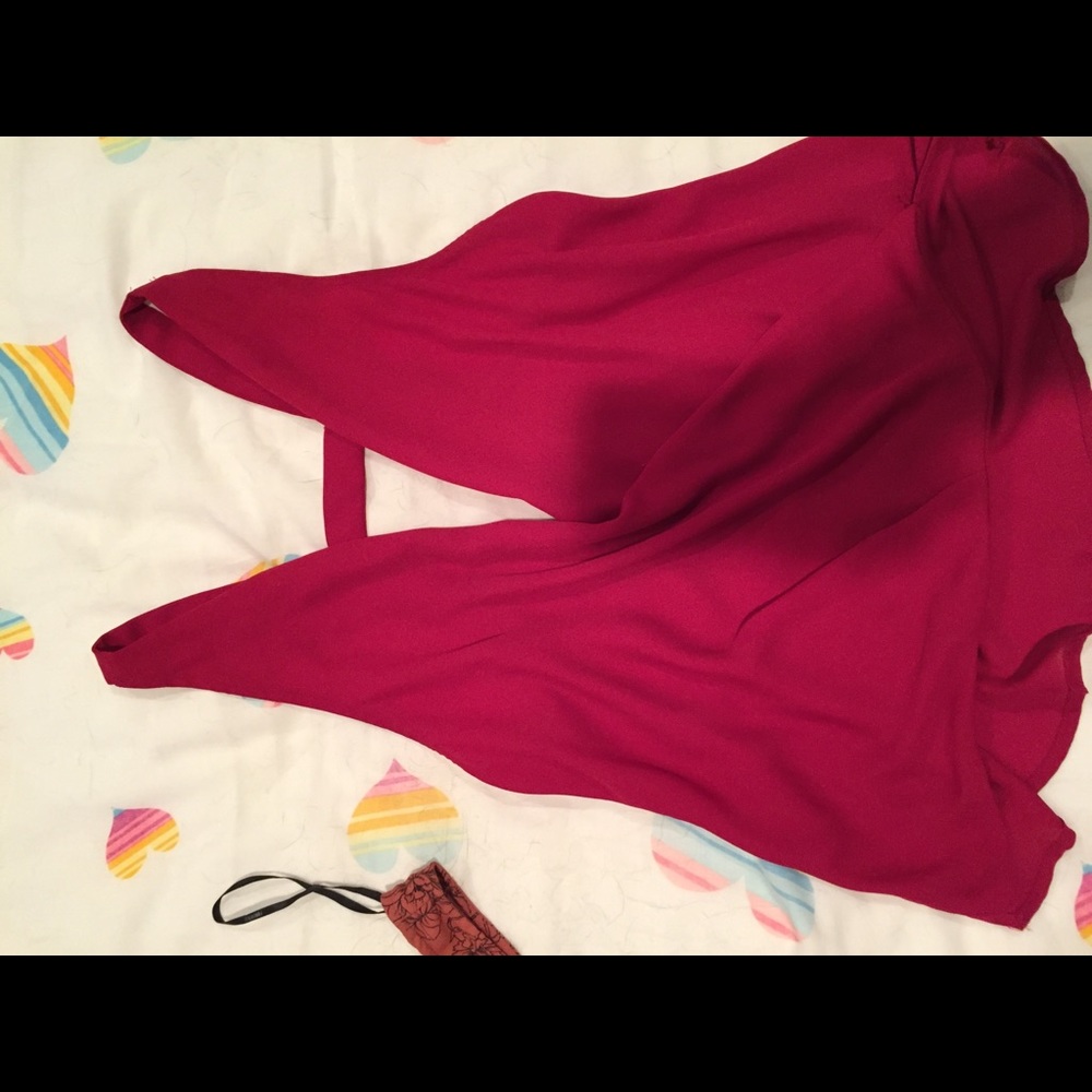 SheIn plunge red top